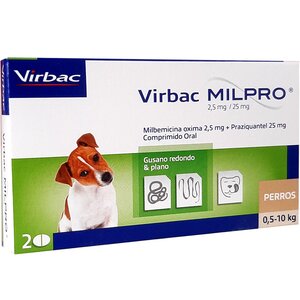 Milpro Antiparasitario Interno Perro 2,5mg/25mg  Virbac 2 Comprimidos