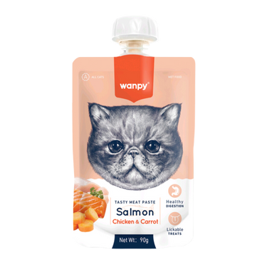 Wanpy Tasty Meat Paste Cat Salmon Chicken & Carrot 90 gr