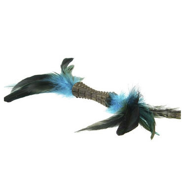 Juguete para gatos Johny Stick con Plumas Dobles Azul Gigwi