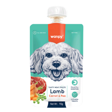 Wanpy Tasty Meat Paste Dog Lamb, Carrot Pea 90 gr