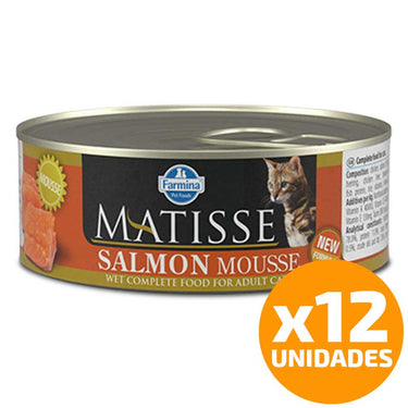 Pack Matisse Lata Gato Mousse Salmón 85 gr. 12 Unidades.