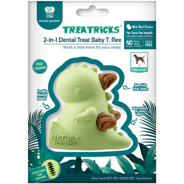 Dispensador golosinas perro Baby T-Rex Dental Spikes