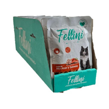 Fellini Mix de Atún y Salmón en salsa 85 gr caja 24 unid