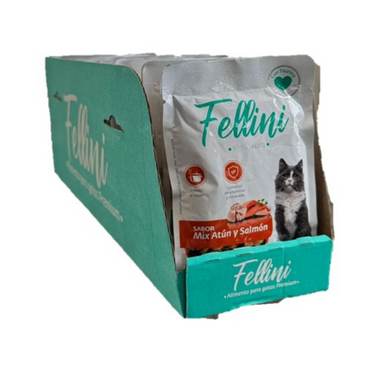 Fellini Mix Atún y Salmón en Salsa 85g Caja 24 vcto 18/12/25