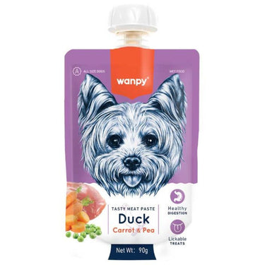 Wanpy Tasty Meat Paste Dog Duck, Carrot & Pea 90 gr