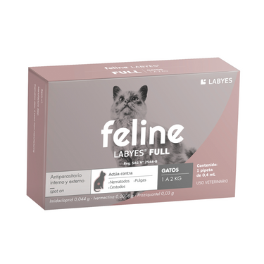 Feline Full Antiparasitario interno y externo Gatos Labyes 1-2 kg