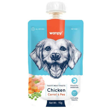 Wanpy Tasty Meat Paste Dog Chicken, Carrot & Pea 90 gr