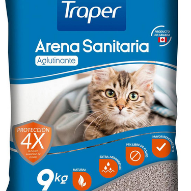 Arena Sanitaria Aglutinante Traper 9 kg