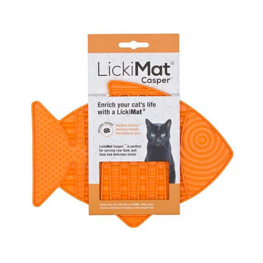 Lickimat Felix Orange para gatos con forma de pez