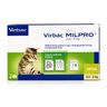 Milpro Virbac 4 mg/10 mg para gatitos de 0,5 a 2 kg en caja con 2 comprimidos.