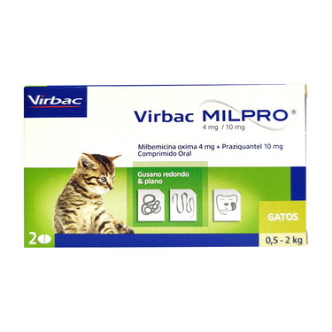 Milpro Antiparasitario Gatitos 0,5 A 2 KG 2comp