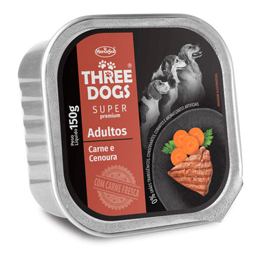 Three Dogs Paté para perros Adultos Carne y Zanahoria 150 gr