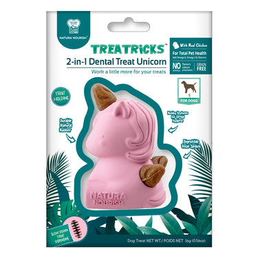 Dispensador de golosinas perro Unicornio Rosado Dental Spikes