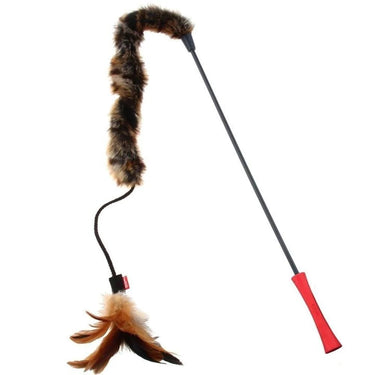 Varilla para gato feather teaser con cola de felpa Gigwi