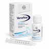 Veraflox 25 mg/mL suspensión oral para gatos, frasco de 15 mL con jeringa dosificadora.