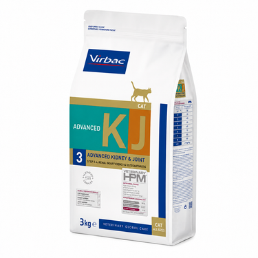 Virbac HPM Cat Advanced Kidney & Joint 3 kg alimento veterinario para soporte renal y articular en gatos.