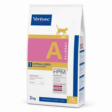 Virbac HPM Cat Allergy 3 kg alimento hipoalergénico para gatos con intolerancia alimentaria.