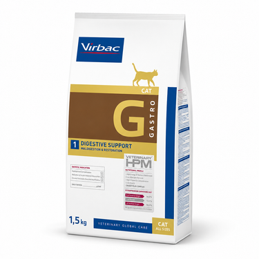 Virbac HPM Cat Digestive Support 1,5 kg alimento veterinario para trastornos digestivos en gatos.