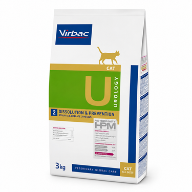 Virbac HPM Cat Urology Dissolution Prevention 3 kg para salud urinaria felina.