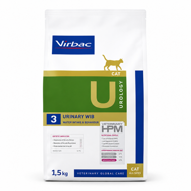 Virbac HPM Cat Urology WIB 1,5 kg para prevención de cálculos urinarios en gatos.