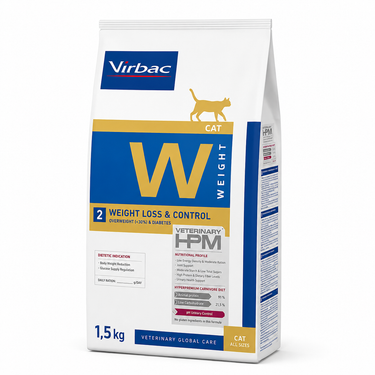 Virbac HPM Cat Weight Loss & Control 1,5 kg para control y mantenimiento del peso en gatos.
