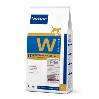 Virbac HPM Cat Weight Loss Diabetes 3 kg para control de peso y diabetes en gatos.