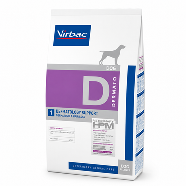 Virbac HPM Dog Dermatology Support alimento veterinario para piel y pelaje de perros 12 kg