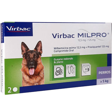 Milpro Antiparasitario int Perro mas de 5 kg Virbac 2 comp