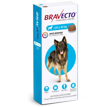 Bravecto Antiparasitario Pulgas y Garrapatas 3M Perro 20-40k