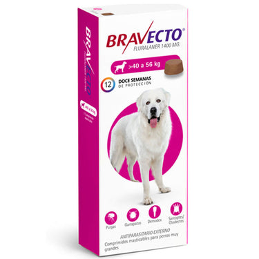 Bravecto Antiparasitario Pulga Garrapatas 3M Perros 40-56 kg