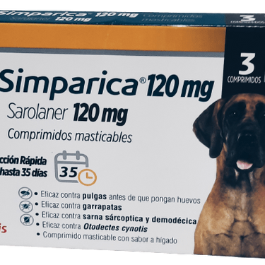 Simparica Antiparasitario Externo 3 comprimidos Perros Zoetis 40.1 - 60 kg (Vcto 1 Mayo 2024)