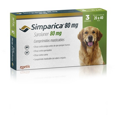 Simparica Antiparasitario Externo 3 comprimidos Perros Zoetis 20.1 a 40 kg