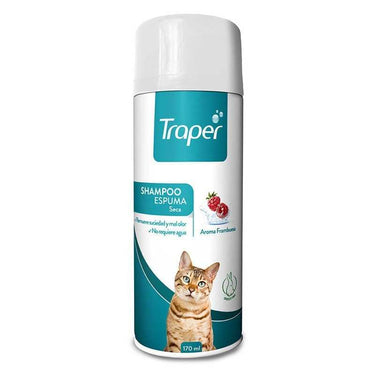 Shampoo espuma seca perro y gato olor frambuesa 170ml Traper